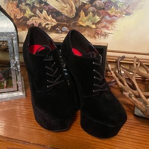 Black Velvet Platform Heels